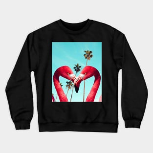 Cute Colorful Flamingo Palm Tree Crewneck Sweatshirt